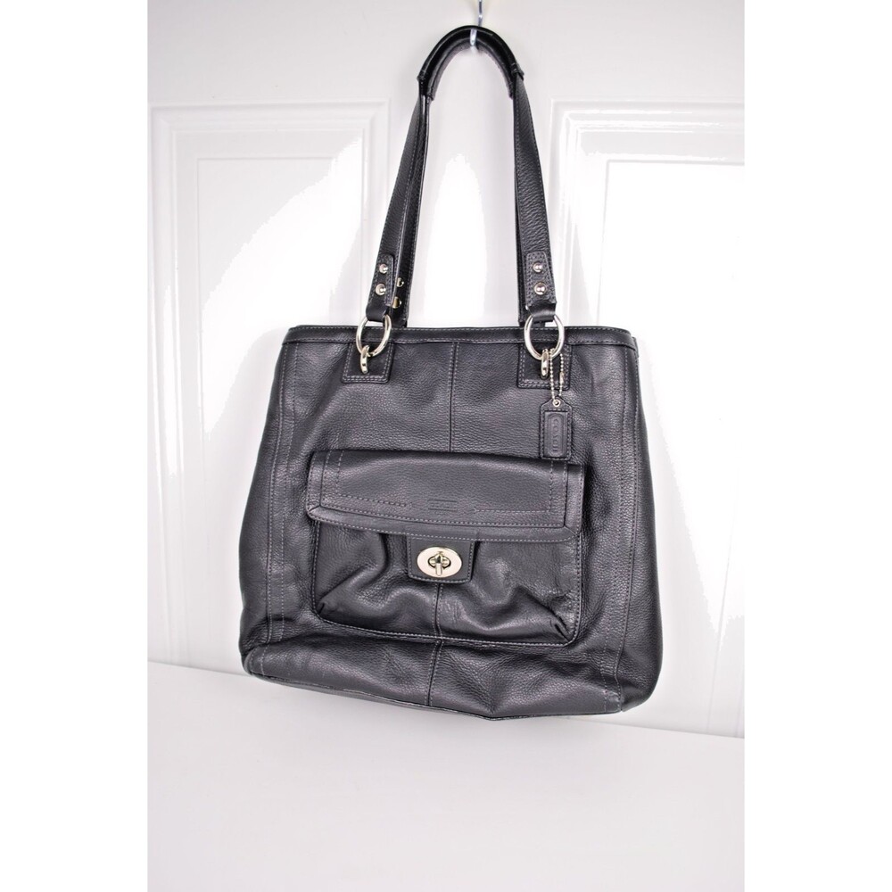 COACH F19264 Tote Large Black Leather Penelope Y2K Shoulder Bag Purse EUC - Picture 1 of 10